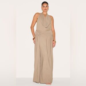 PLT Cowl Neck Back Low Back Maxi Dress